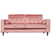 Mikasa Furniture Pink Cherry 3 Seater Velvet Sofa | Temple & Webster