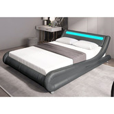 Mikasa Furniture Grey Aurelius Bed Frame with LED Light