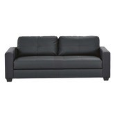 Mikasa Furniture Black Chariton 3 Seater Faux Leather Sofa