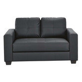 Mikasa Furniture Black Chariton 2 Seater Faux Leather Sofa