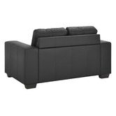 Mikasa Furniture Black Chariton 2 Seater Faux Leather Sofa