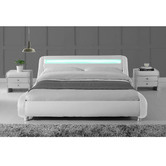 Mikasa Furniture White Aurelius Bed Frame with LED Light