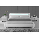 Mikasa Furniture White Aurelius Bed Frame with LED Light