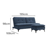 Mikasa Furniture Scovell 3 Seater Sofa Bed with Ottoman