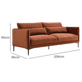 Mikasa Furniture Inez 3 Seater Velvet Sofa