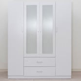 Mikasa Furniture Zanda 4 Door 2 Drawer Mirrored Wardrobe