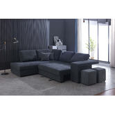 Mikasa Furniture Jagna 5 Seater Modular Sofa Bed with Chaise | Temple ...