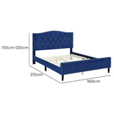 Mikasa Furniture Yaris Velvet Platform Bed
