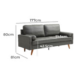 Mikasa Furniture Blackburn 2.5 Seater Faux Leather Sofa