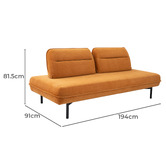 Mikasa Furniture Esli 3 Seater Sofa with Removable Backrest