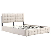 Mikasa Furniture Birmingham Upholstered Platform Bed with Underbed Storage
