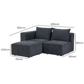 Mikasa Furniture Rhodes 3 Seater Modular Sofa Set with Ottoman