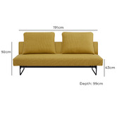 Mikasa Furniture Roscoe 3 Seater Double Sofa Bed