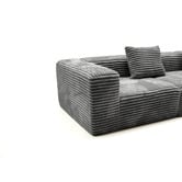 Mikasa Furniture Dorian 4 Seater Velvet Compressed Sofa with Right Chaise