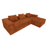 Mikasa Furniture Elio 5 Seater Corduroy Compressed Sofa with Right Chaise