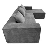 Mikasa Furniture Elio 5 Seater Corduroy Compressed Sofa with Right Chaise