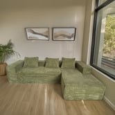 Mikasa Furniture Elio 5 Seater Corduroy Compressed Sofa with Right Chaise