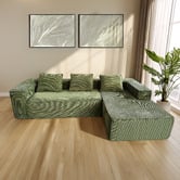 Mikasa Furniture Elio 5 Seater Corduroy Compressed Sofa with Right Chaise