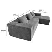 Mikasa Furniture Elio 5 Seater Corduroy Sofa with Right Chaise