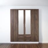 Mikasa Furniture Talinis 4 Door 4 Drawer Mirrored Wardrobe