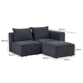 Mikasa Furniture Rhodes 3 Seater Modular Sofa Set with Ottoman