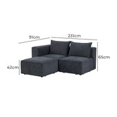 Mikasa Furniture Rhodes 3 Seater Modular Sofa Set with Ottoman