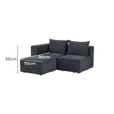 Mikasa Furniture Rhodes 3 Seater Modular Sofa Set with Ottoman