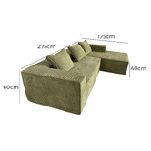 Mikasa Furniture Elio 5 Seater Corduroy Sofa with Right Chaise