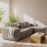 Mikasa Furniture Elio 5 Seater Corduroy Sofa with Right Chaise