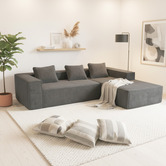Mikasa Furniture Elio 5 Seater Corduroy Sofa with Right Chaise