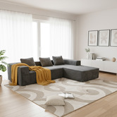Mikasa Furniture Elio 5 Seater Corduroy Sofa with Right Chaise