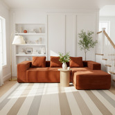 Mikasa Furniture Elio 5 Seater Corduroy Sofa with Right Chaise