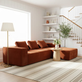 Mikasa Furniture Elio 5 Seater Corduroy Sofa with Right Chaise