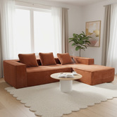 Mikasa Furniture Elio 5 Seater Corduroy Sofa with Right Chaise