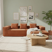 Mikasa Furniture Elio 5 Seater Corduroy Sofa with Right Chaise