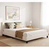 Mikasa Furniture White Makoto Faux Leather Bed Frame