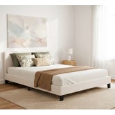 Mikasa Furniture White Makoto Faux Leather Bed Frame