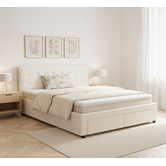 Mikasa Furniture June Faux Leather Bed Frame with 4 Drawers