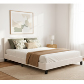 Mikasa Furniture White Makoto Faux Leather Bed Frame