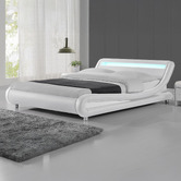 Mikasa Furniture White Aurelius Bed Frame with LED Light