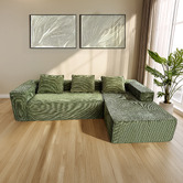 Mikasa Furniture Elio 5 Seater Corduroy Compressed Sofa with Right Chaise