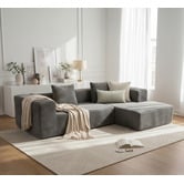 Mikasa Furniture Dorian 4 Seater Velvet Compressed Sofa with Right Chaise