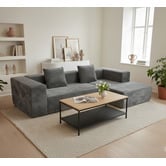 Mikasa Furniture Dorian 4 Seater Velvet Compressed Sofa with Right Chaise