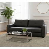 Mikasa Furniture Black Chariton 3 Seater Faux Leather Sofa