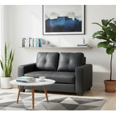 Mikasa Furniture Black Chariton 2 Seater Faux Leather Sofa
