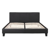 Mikasa Furniture Black Makoto Faux Leather Bed Frame