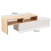 Mikasa Furniture Jayda 2 Drawer Extendable TV Unit