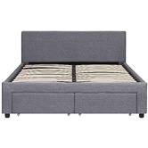 Mikasa Furniture Grey Robertson Upholstered Bed with Storage