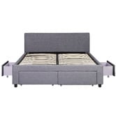 Mikasa Furniture Grey Robertson Upholstered Bed with Storage
