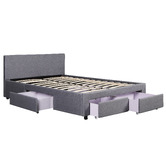 Mikasa Furniture Grey Robertson Upholstered Bed with Storage